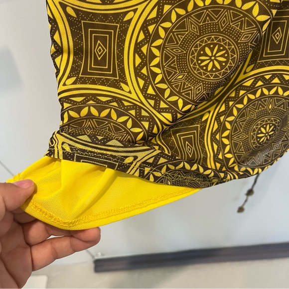 NWT Designer Alexis Yellow Minari Mesh Mini Dress with Halter Tie - Picture 11 of 12